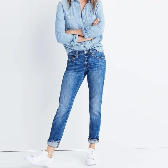 Madewell Slim BoyJean Pant High Rise Blue Indigo Wash Boyfriend Retro Denim 27 - Picture 1 of 8